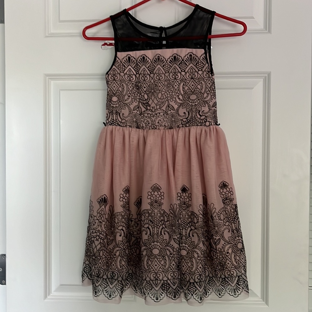 EASTER LACE PINK & BLACK CHILDREN’S PLACE SZ.6/8 DRESS - Picture 3 of 7
